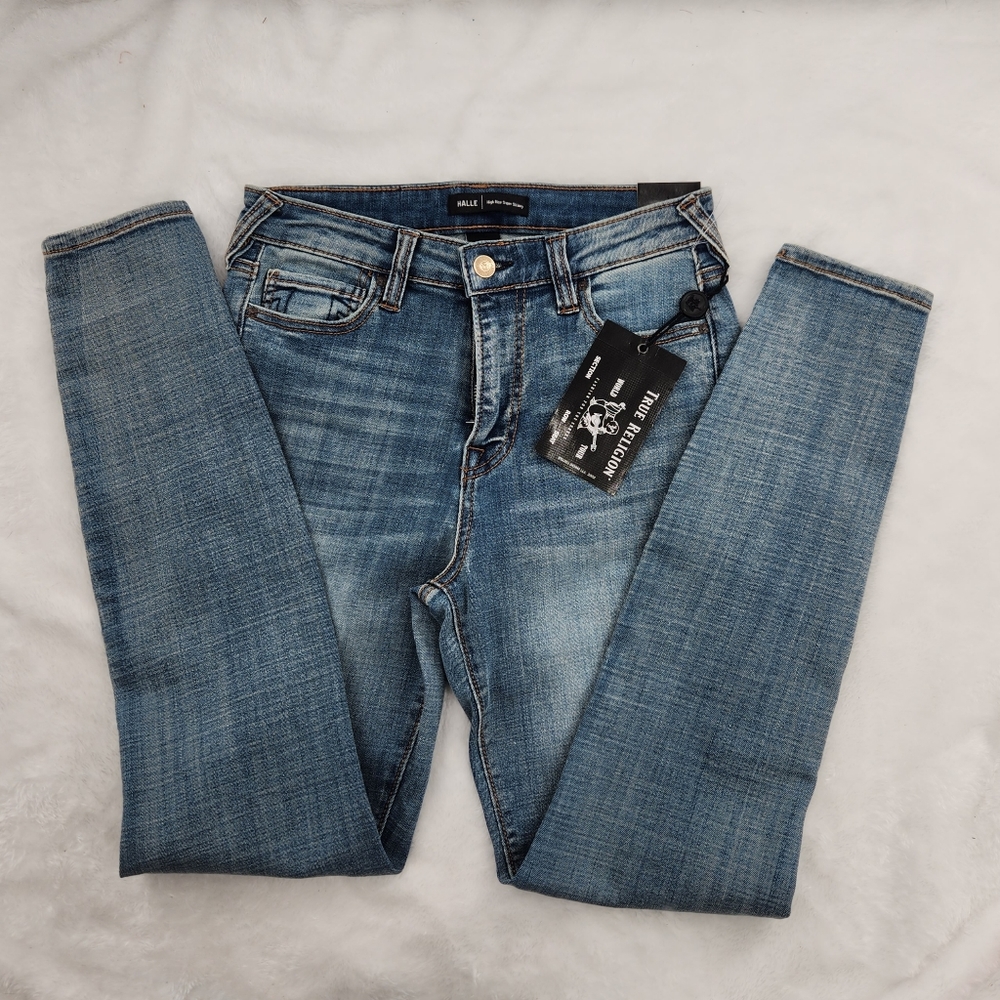 True Religion Halie High Rise Super Skinny Whiskey Creek Women's Jeans Size 27